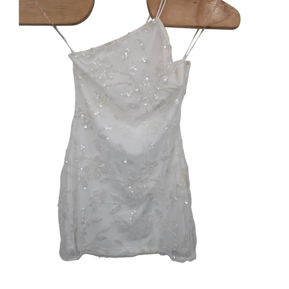 Peppermayo Rumi Sequin Beaded Mini Dress White Party Cocktail NWT Sz 2‎